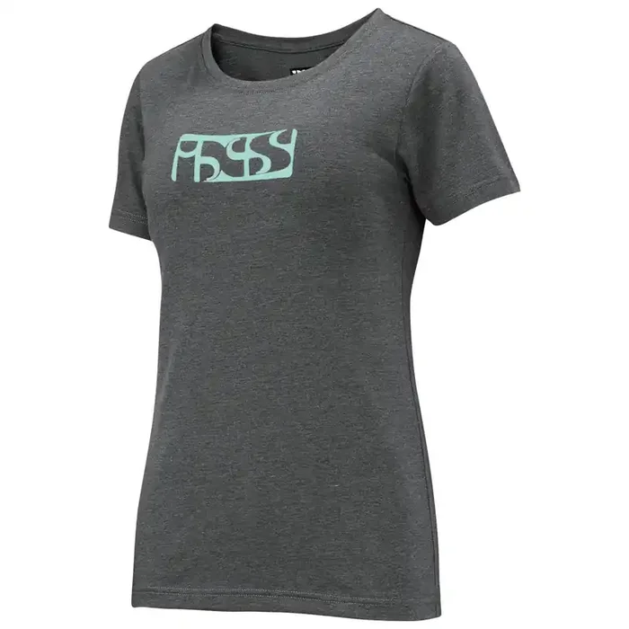 iXS Women‘s Brand Tee Graphite-Celeste 44 60% Polyester, 40% Cotton