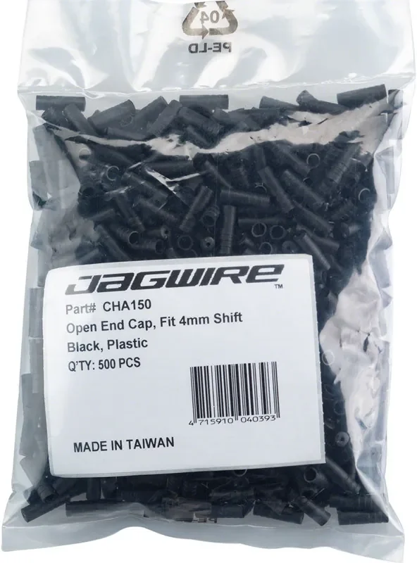 Jagwire 4mm Open Nylon End Caps Refill Bag of 500, Black