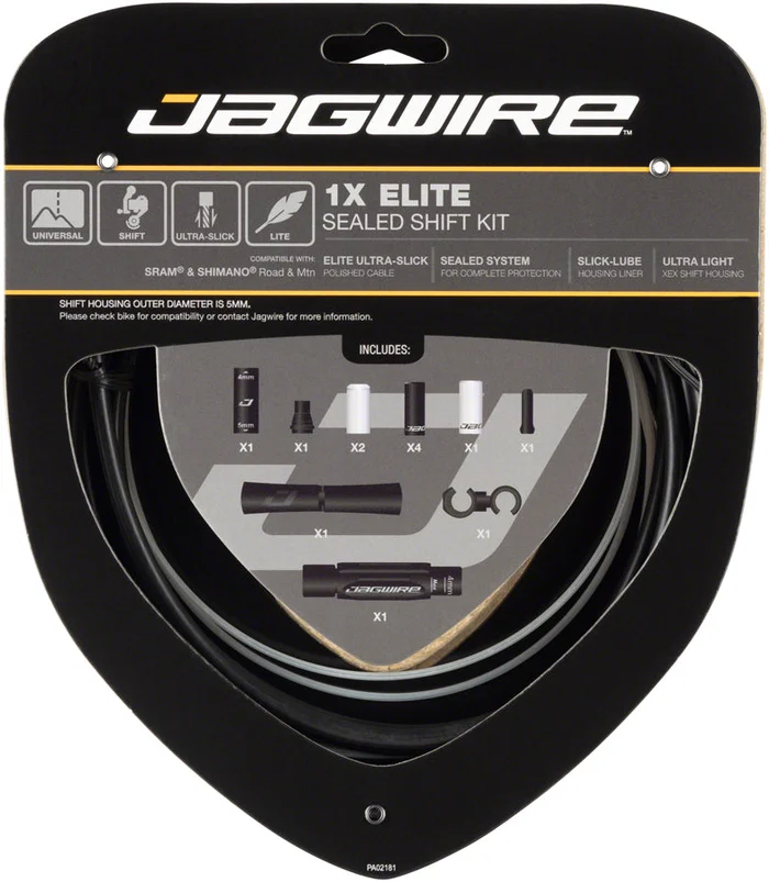 Jagwire Elite Sealed Shift Cable Kit – SRAM/Shimano Polished Ultra-Slick Cables