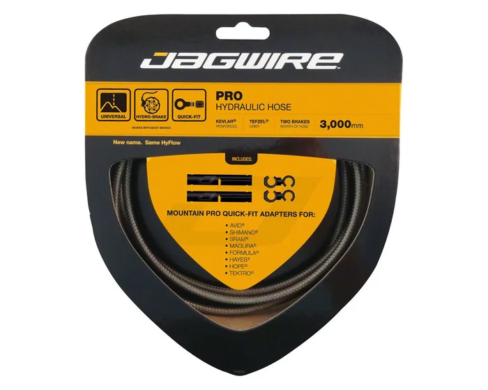 Jagwire Mountain Pro Hydraulic Disc Hose Kit (Carbon Silver) (3000mm) (Braided) (Requires Jagwire Mountain Pro Quick-Fit Kit)