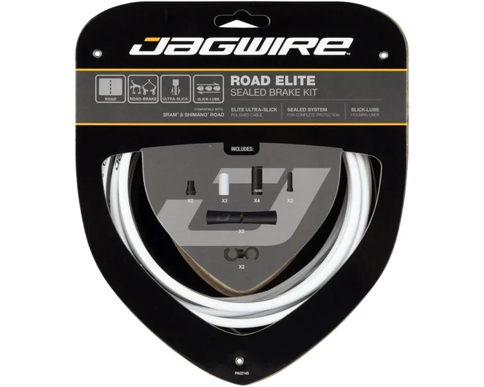 Jagwire Road Elite Sealed Brake Cable Kit (White) (1.5mm) (850/1650mm) (w/ Housing)