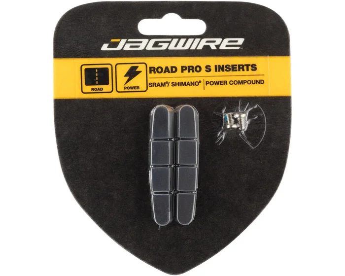 Jagwire Road Pro S Brake Pad Inserts (Black/Red) (For Shimano/SRAM) (1 Pair) (Power Compound)