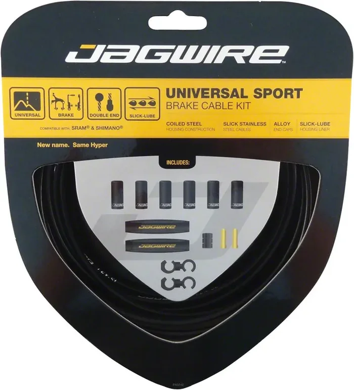 Jagwire Universal Sport Brake Cable Kit Lube Lined Housing Road and MTB Black