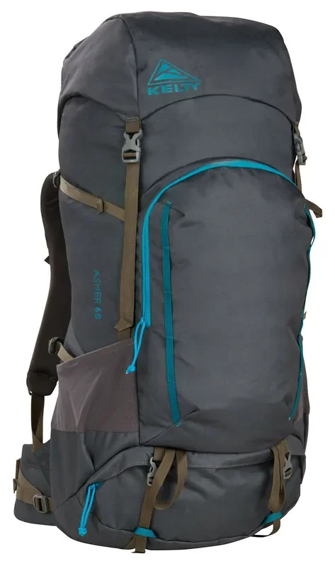 Kelty Asher 65L Backpack in Beluga/Stormy Blue – Perfect for Your Next Adventure!