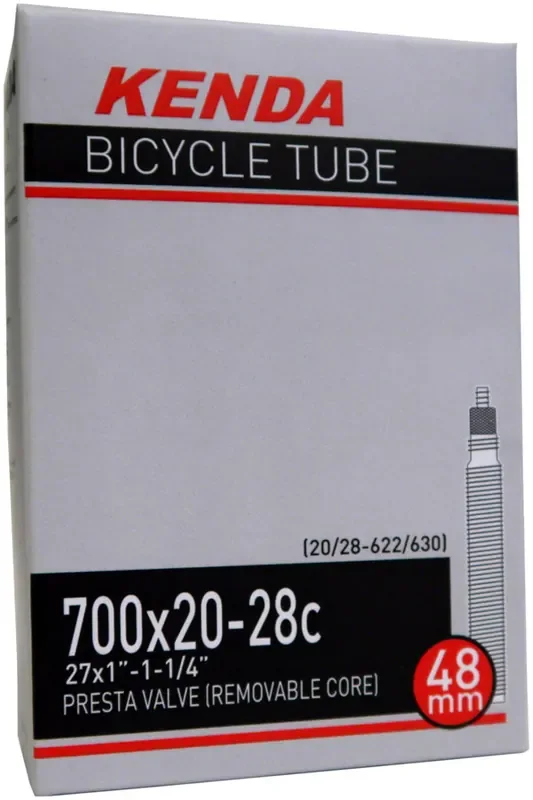 Kenda 700 x 20-28mm 48mm PV Tube, Fixed Valve Core, Threaded Shaft