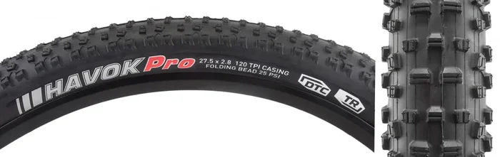 Kenda Havok Pro Tubeless Mountain Bike Tires – DTC/TR/TLR Rubber, 27.5×2.6/2.8/3.0, Reflective Sidewall, Trail-Ready Performance