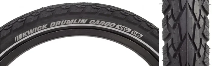 Kenda Kwick Drumlin Cargo 24×2.2 Clincher Wire TPI 75 Black/Black Reflective 214228