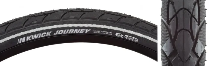 Kenda Kwick Journey Sport KS 700×50 Wire TPI 80 Black/Black Reflective Road Tire 212935