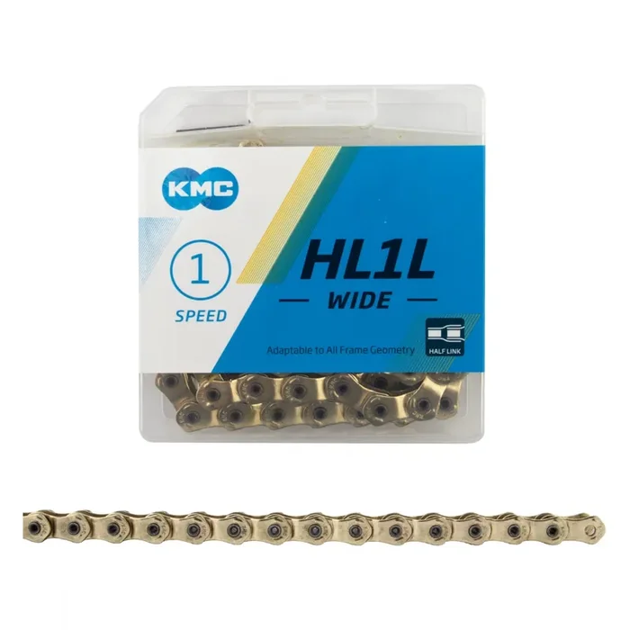 KMC HL1L Wide Chain Single Speed 1/2″ x 1/8″ 100 Links Half Link Chain