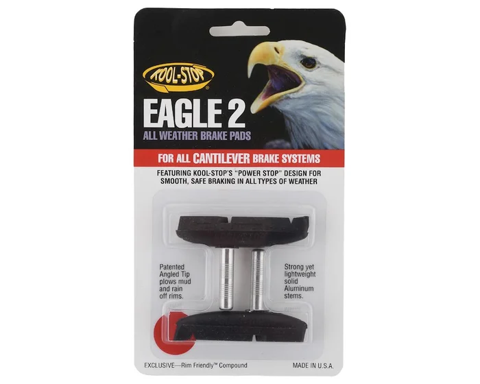 Kool Stop Eagle 2 Canti Brake Pads (Black/Red) (1 Pair) (Black Compound) (Smooth Post)