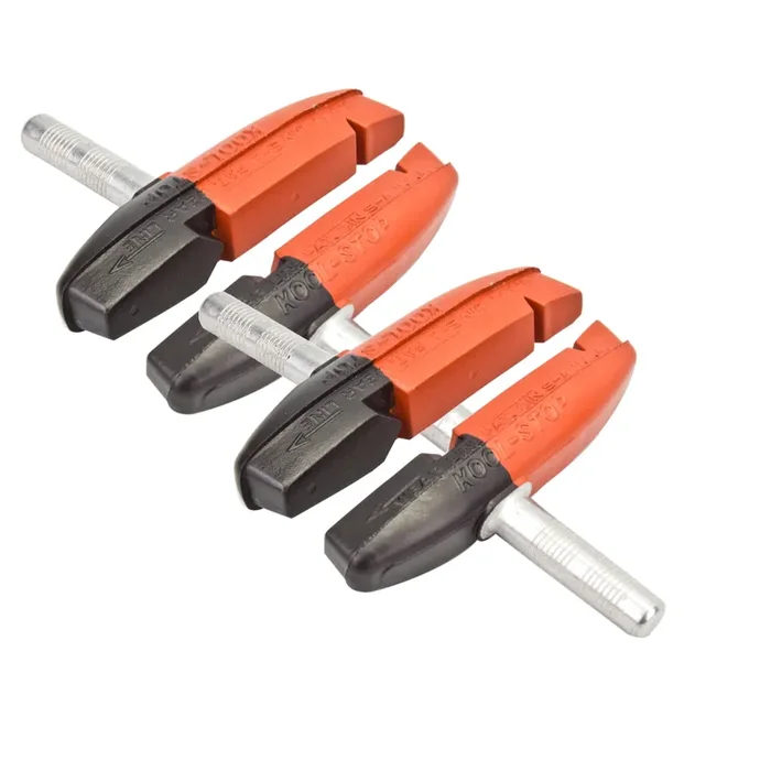 Koolstop Eagle Claw II Dual Compound Cantilever Brake PadsAngled Toe-in, Offset Alloy Post, Black/Salmon