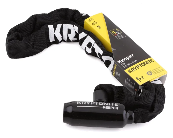 Kryptonite Keeper 585 Integrated Chain Lock (Black) (2.8’/85cm) (Keyed)