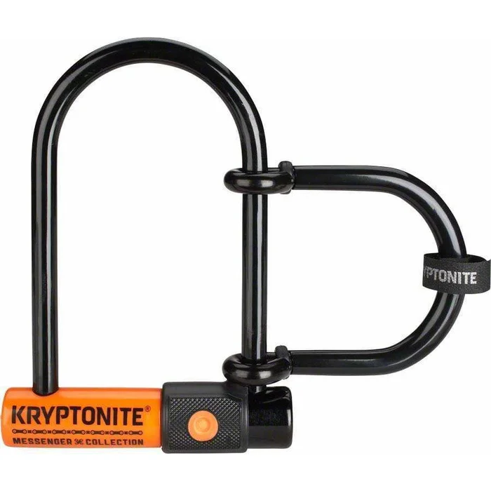 Kryptonite Messenger Mini Plus U-Lock – 3.75 x 6.5″, Keyed, Black, Includes 3.25″ wheel extender shackle