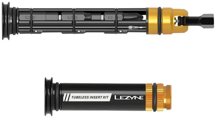 Lezyne Dual Insert Kit Bar-End Mount Multi Tool with Tubeless Plug, Large, Black