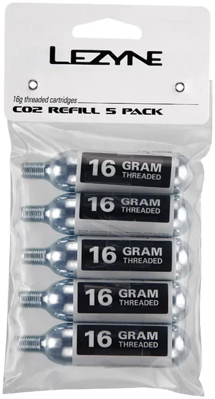 Lezyne Threaded CO2 Cartridges 16g & 25g – High-Performance, Durable, Quick-Installing Cycling Inflation Accessories for Bike Pump Compatibility
