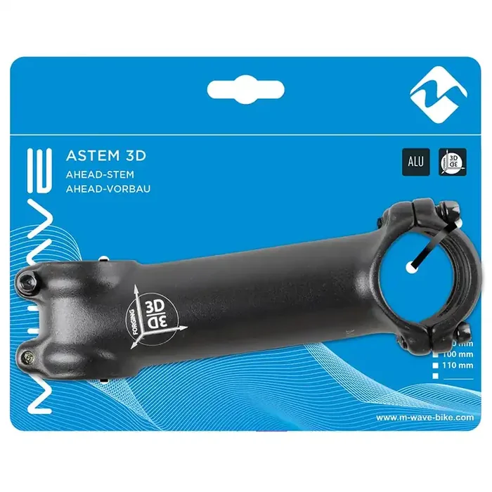 M-Wave Astem 3D Stem Diameter 31.8mm, Length 110mm, Steerer 1-1/8‘‘, ±7°, Black