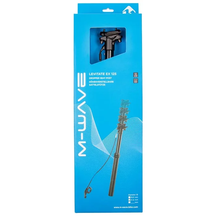 M-Wave Levitate EX 125 Dropper Seatpost, 31.6mm, 475mm, Travel 100mm, Remote Right hand