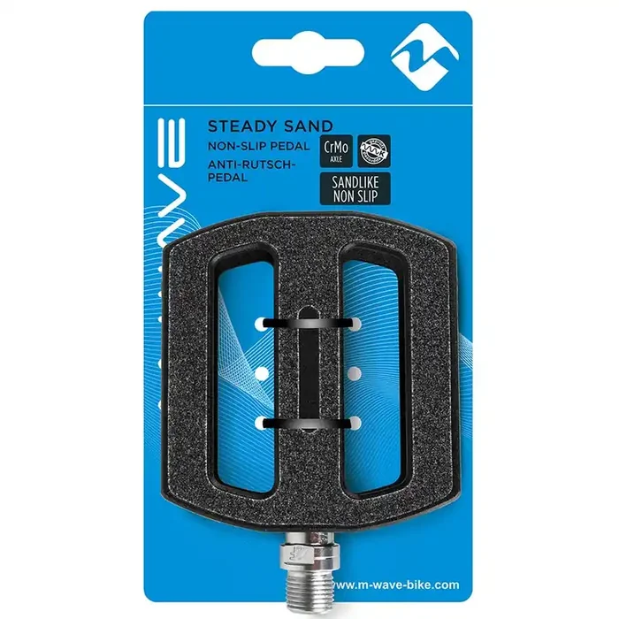 M-Wave Steady Sand Pedals Body Aluminum, Spindle Cr-Mo, 9/16‘‘, Black, Pair