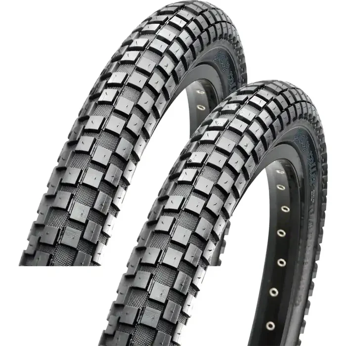 Maxxis BMX Holy Roller Tire Bundle Durable 20×1.75 & 2.20 Clincher Wire Tires for Dirt, Park, Street TB31020000, TB24748000