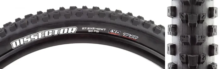 Maxxis Dissector EXO/TR 27.5×2.4 Tubeless TPI 50 Black/Black Reflective TB00240600