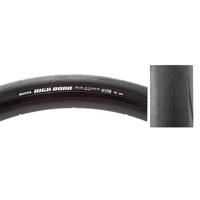 Maxxis High Road 700 x 32 Clincher Fold TPI Black/Black Reflective Road Tire TB00431700