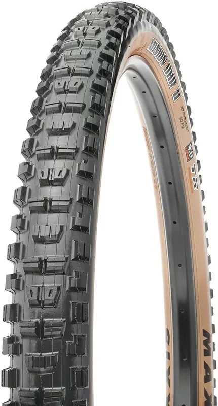 Maxxis Minion DHR II Tire Tubeless Folding Black/Dark Tan Dual EXO WT 27.5×2.4 TB00220200