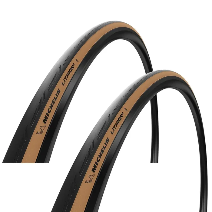 Michelin Lithion 4 Classic TS 700x32C Folding Clincher Road Tires, Tanwall, MAGI-X Compound (Set of 2) 03828