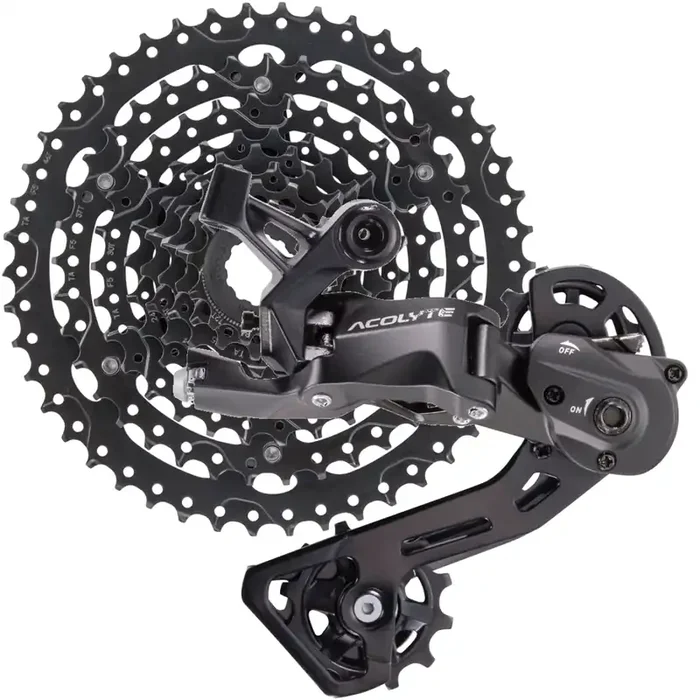 microSHIFT Acolyte 8-Speed Drivetrain Bundle Cassette & SpringLock Rear Derailleur, Black