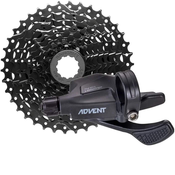 microSHIFT ADVENT Trail Cycling Bundle 9-Speed Cassette & Trigger Shifter for Mountain Bikes