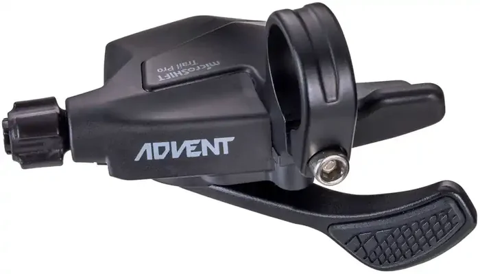 microSHIFT ADVENT Trail Trigger Pro Right Shifter – 1 x 9 Speed, Silicone Thumb Pad, ADVENT Compatible Only, Black