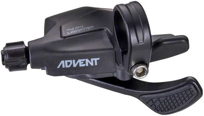 microSHIFT ADVENT Trail Trigger Pro Right Shifter – 1 x 9 Speed Silicone Thumb Pad ADVENT Compatible Only BLK