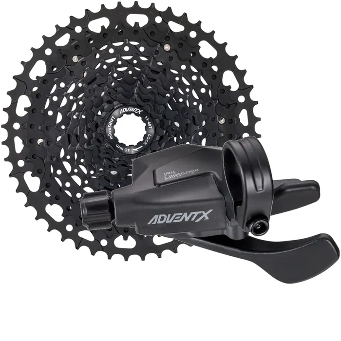 microSHIFT ADVENT X 10-Speed Trail Gear Bundle Cassette & Trigger Shifter, Alloy, Lightweight, Waterproof, Wide Range