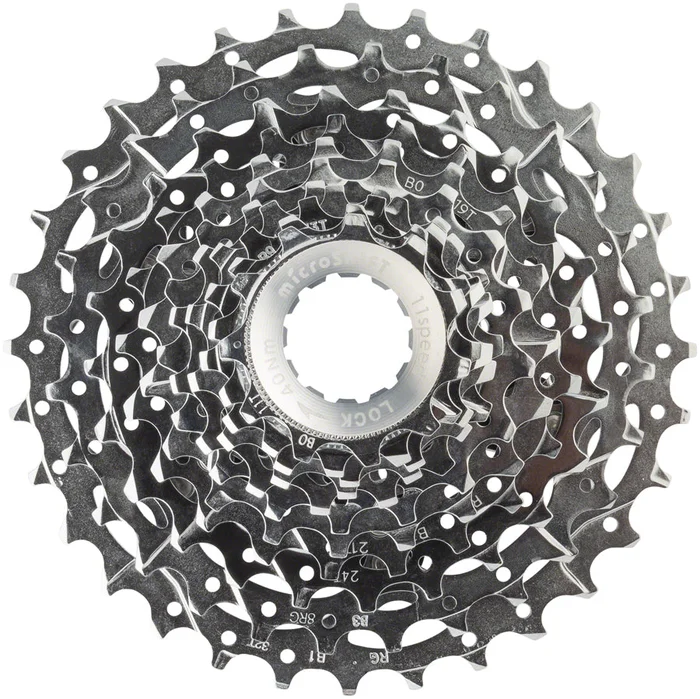 microSHIFT G11 Cassette – 11 Speed 11-32T Silver Chrome Plated With Spider