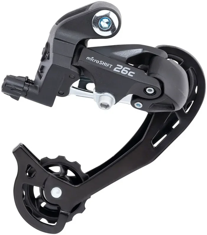 microSHIFT M26C Rear Derailleur – 7/8 Speed Long Cage for 13-34t Freewheel Black