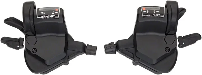 microSHIFT Mezzo Thumb-Tap Shifter Set, 7-Speed, Triple, Optical Gear Indicator