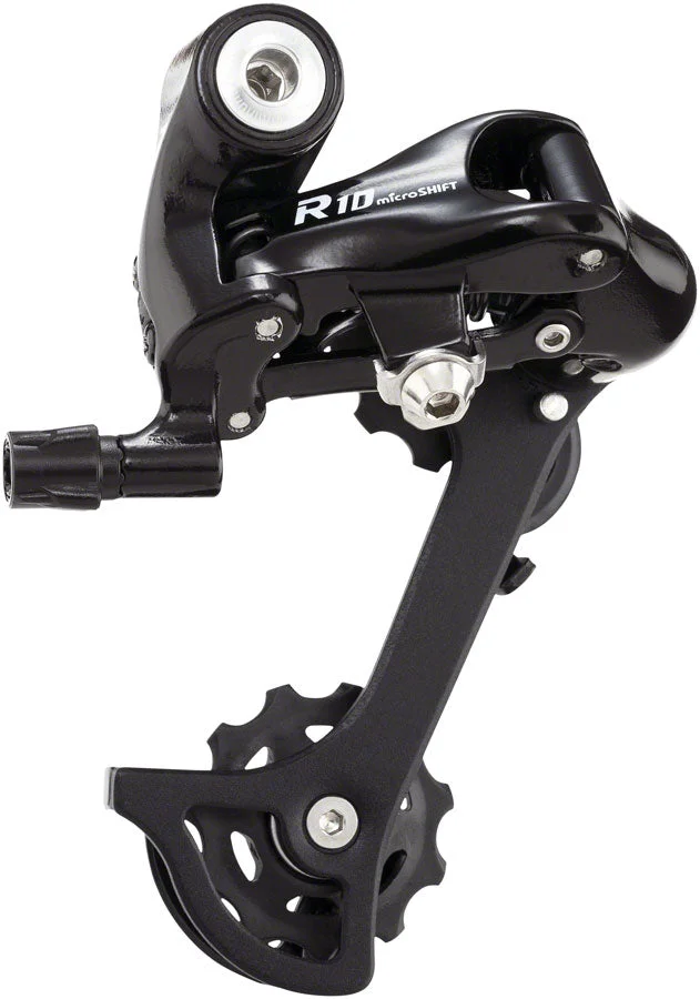 microSHIFT R10 Rear Derailleur – 10-Speed Medium Cage Shimano Road Compatible BLK
