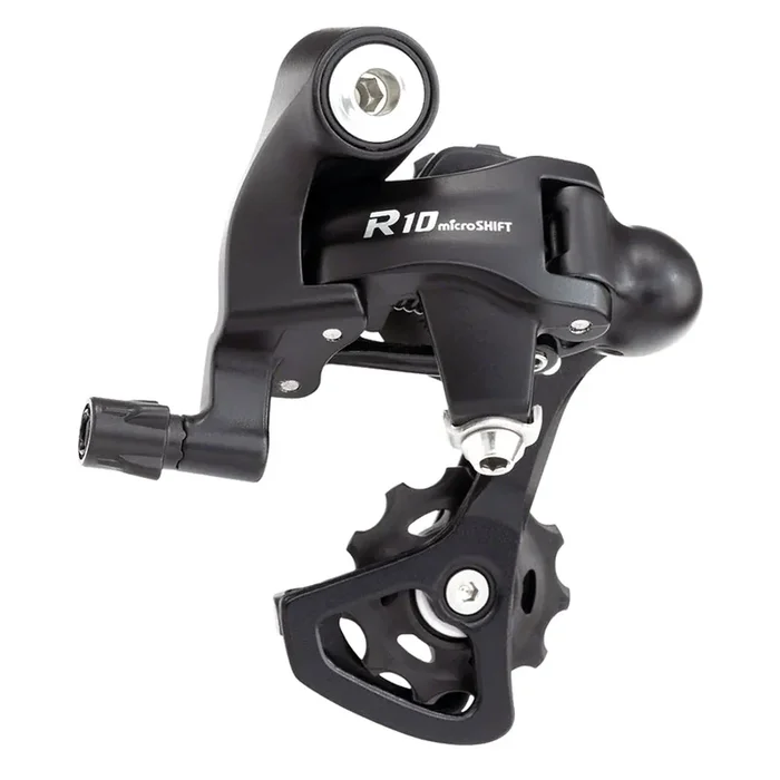 microSHIFT R10 Rear Derailleur – 10 Speed, Short Cage, Shimano Compatible, Black