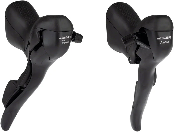 microSHIFT R7 Drop Bar Shift Lever Set – 2 x 7-Speed Shimano Compatible BLK