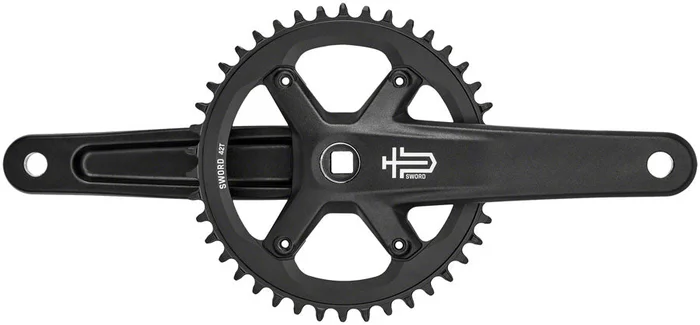microSHIFT Sword BLK 1x Crankset – 170mm 9/10-Speed 42t 110 Asym BCD JIS Square Taper Spindle Interface BLK