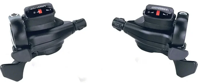 microSHIFT TS71 Thumb Tap Shifter Set, 8-Speed, Triple,Optical Indicator,Shimano