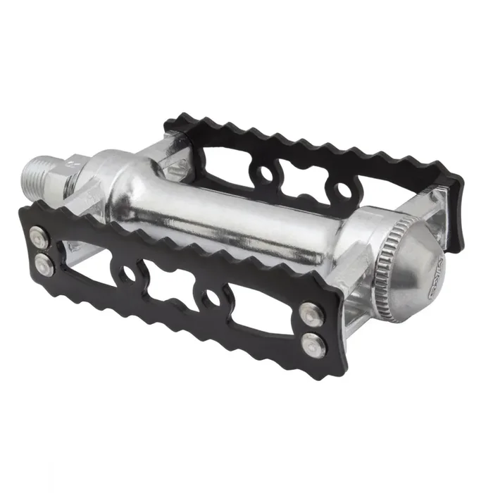 MKS Sylvan Touring Cage Platform Pedals 9/16″ Light Aluminum Body Black/Silver