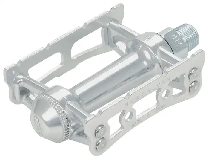 MKS Sylvan Track Cage Platform Pedals 9/16″ Chromoly Axle Aluminum Body Silver