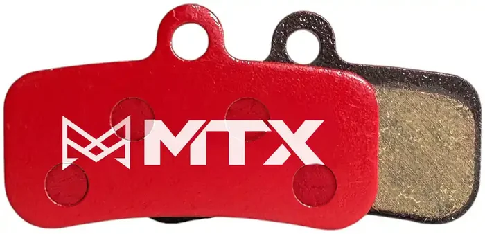 MTX Red Label RACE Disc Brake Pads – Ceramic/Kevlar Compound, Shimano and TRP MTB, 4-Piston, Single Set