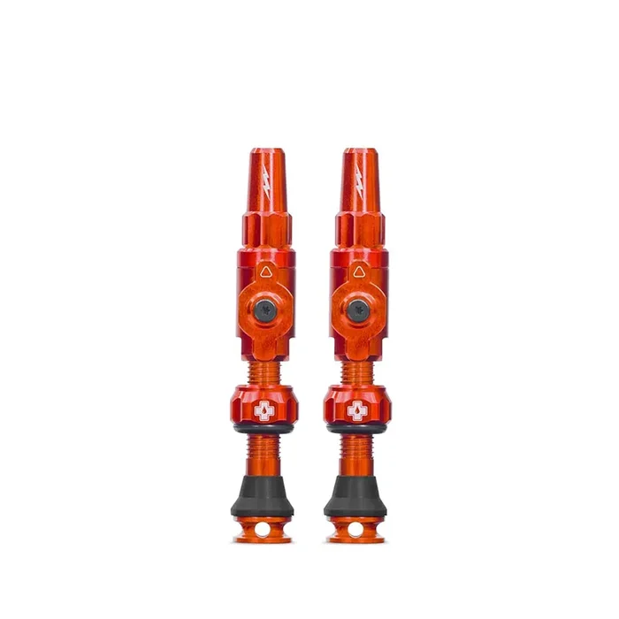 Muc-Off Big Bore Lite Medium Tubeless Valve, Presta, 35mm, Orange, Pair