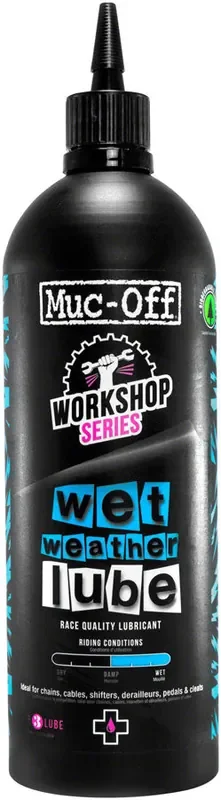Muc-Off Bio Wet Bike Chain Lube – 1L, Bulk Reduces Friction And Energy