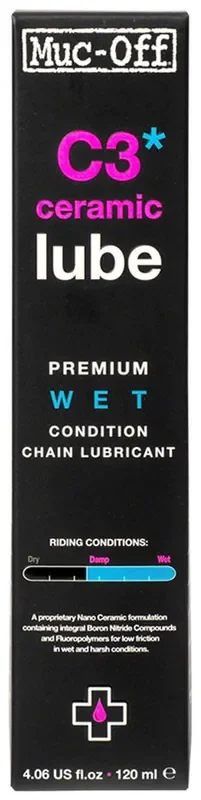 Muc-Off C3 Wet Ceramic Bike Chain Lube – 120ml, Drip