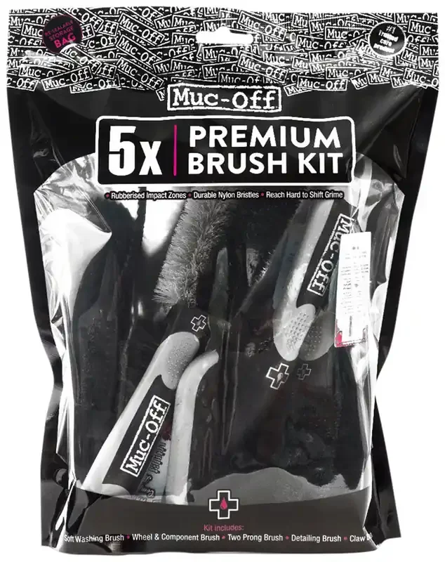 Muc-Off Five Brush Set For Bicycle and Component Cleaning Durable and Soft