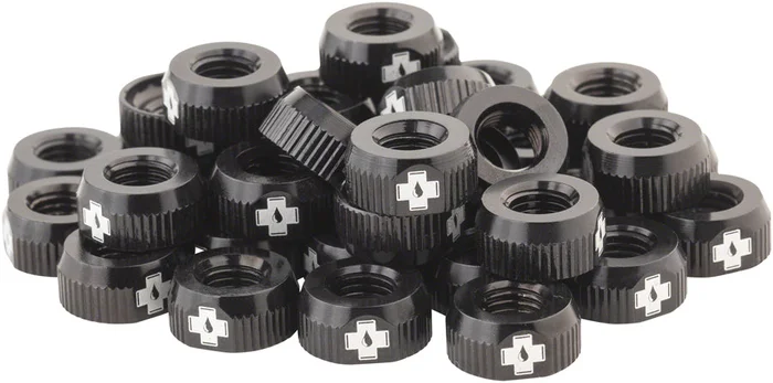 Muc-Off Tubeless Valve Box Refill – Black Lock Nut Pack of 40