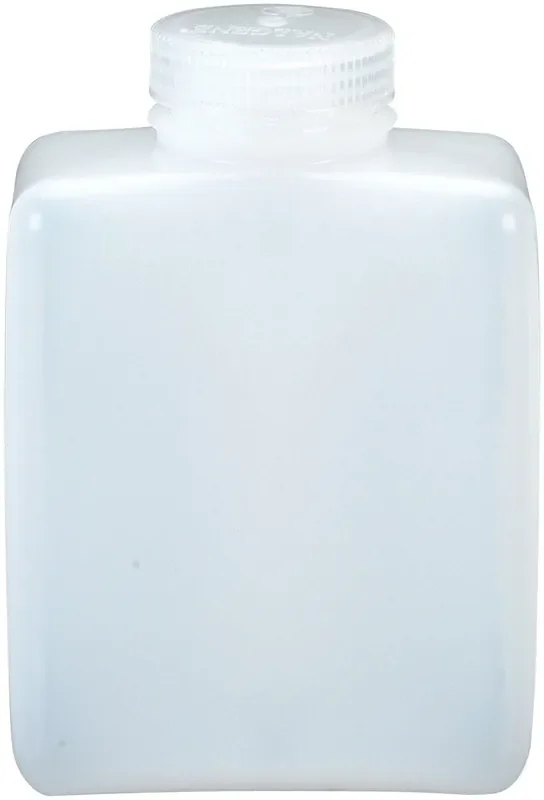 Nalgene HDPE Square Narrow Mouth Labware Storage Bottles – BPA-Free, Temperature Resistant, Space-Saving Chemical & Sample Containers