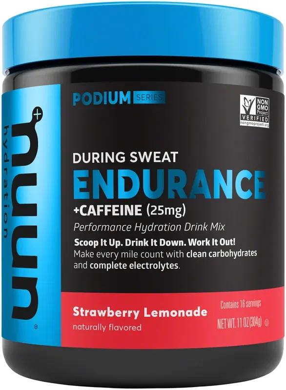 Nuun Endurance Hydration Drink Mix Strawberry Lemonade + Caffeine, 16 Serving Canister
